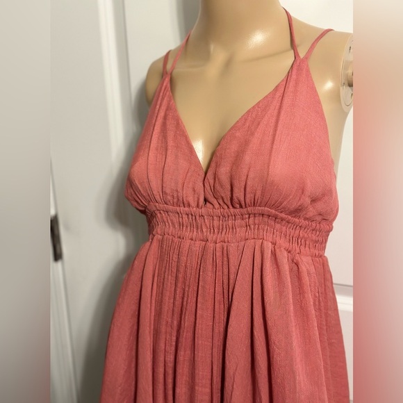 NWT-Tassel Fringe Strap Cutout Maxi Dress w/Pockets - Picture 11 of 14